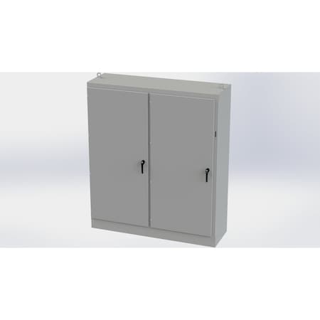Saginaw Control & Engineering 3 Point Latch with Coinproof/Padlock Handle Electrical Enclosures, 90 in H, 24 in D, 77-3/4 in W SCE-90XM7824